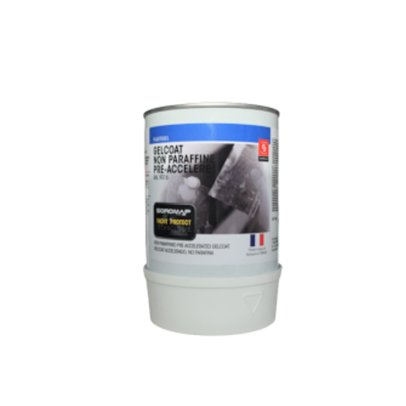Gelcoat blanc non paraffiné. Produit vendu par Mecanic marine, spécialiste de l'accastillage à Agde