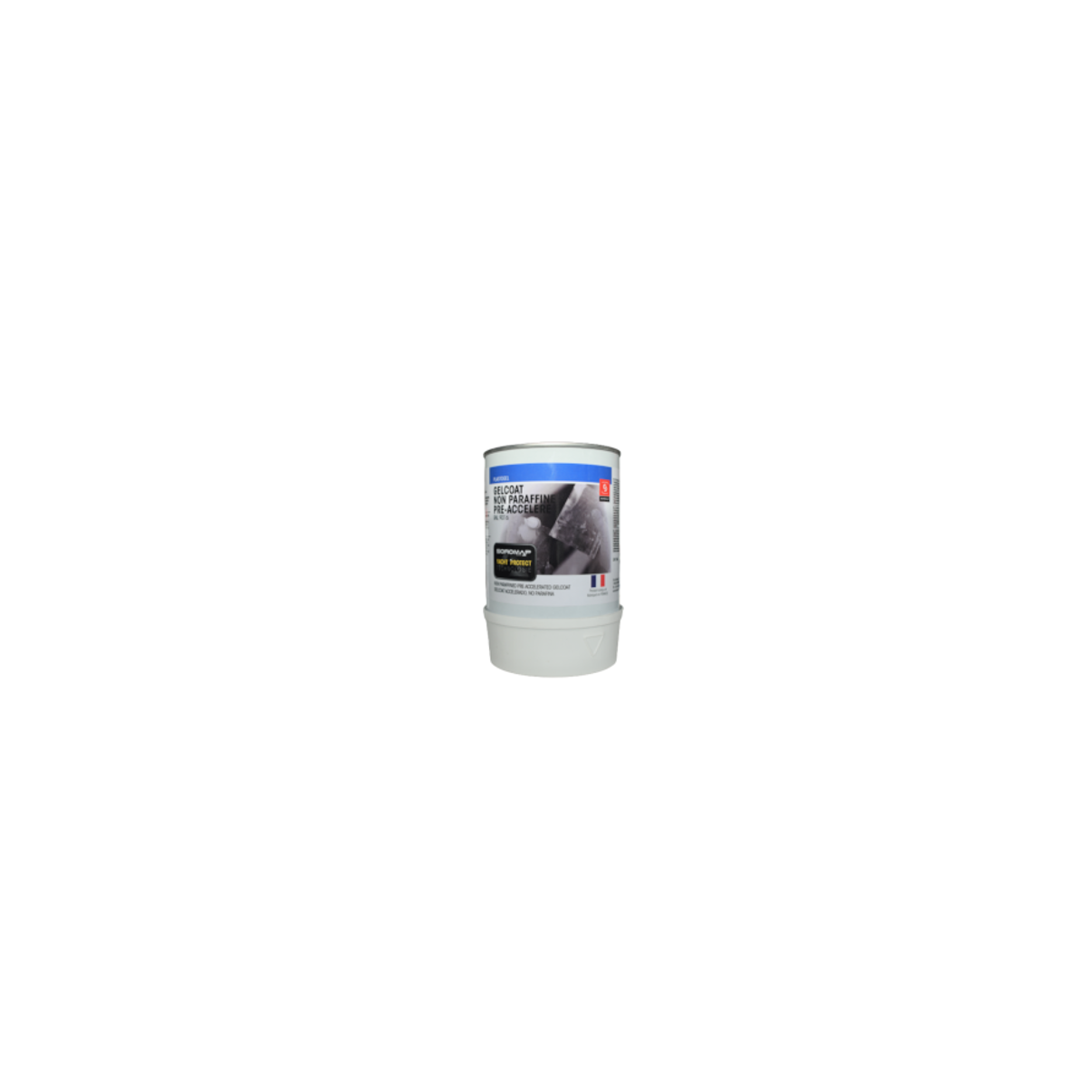 Gelcoat blanc non paraffiné. Produit vendu par Mecanic marine, spécialiste de l'accastillage à Agde