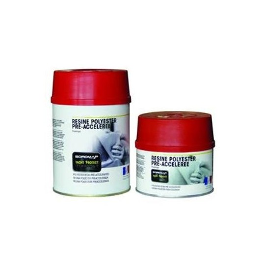 Résine polyester pré accélérée, produit en vente chez Mecanic Marine, spécialiste de l'accastillage sur Agde